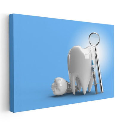 Diş Hekimi - İmplant Tedavisi Aletleri Kanvas Tablo