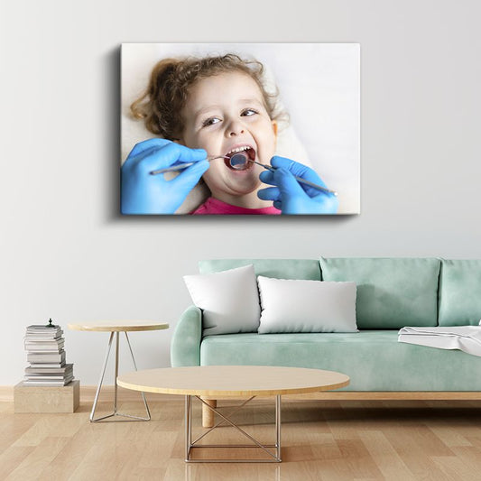 Çocuk Diş Hekimi - Pedodonti Muayenesi Kanvas Tablo