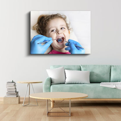 Diş Hekimi - Çocuk Diş Muayenesi Kanvas Tablo