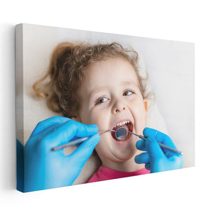 Diş Hekimi - Çocuk Diş Muayenesi Kanvas Tablo