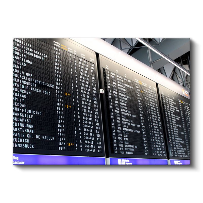 Havalimanı Görevlisi - Uçuş Bilgi Panosu Kanvas Tablo