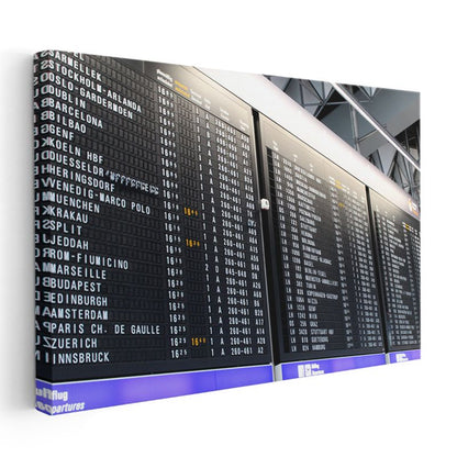 Havalimanı Görevlisi - Uçuş Bilgi Panosu Kanvas Tablo