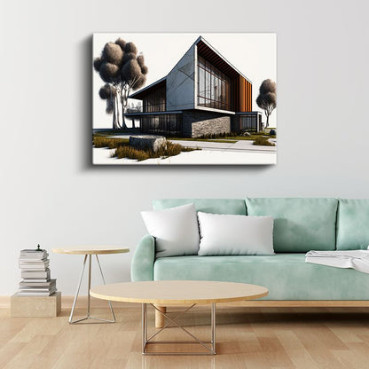 Mimar - Minimalist Ev Tasarımı Kanvas Tablo