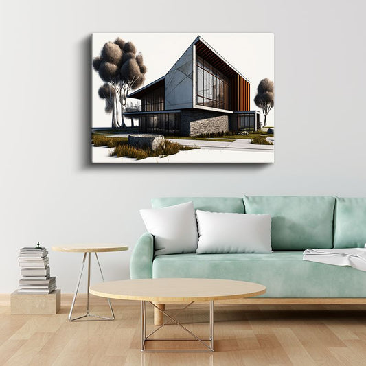 Mimar - Minimalist Ev Tasarımı Kanvas Tablo