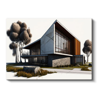 Mimar - Minimalist Ev Tasarımı Kanvas Tablo