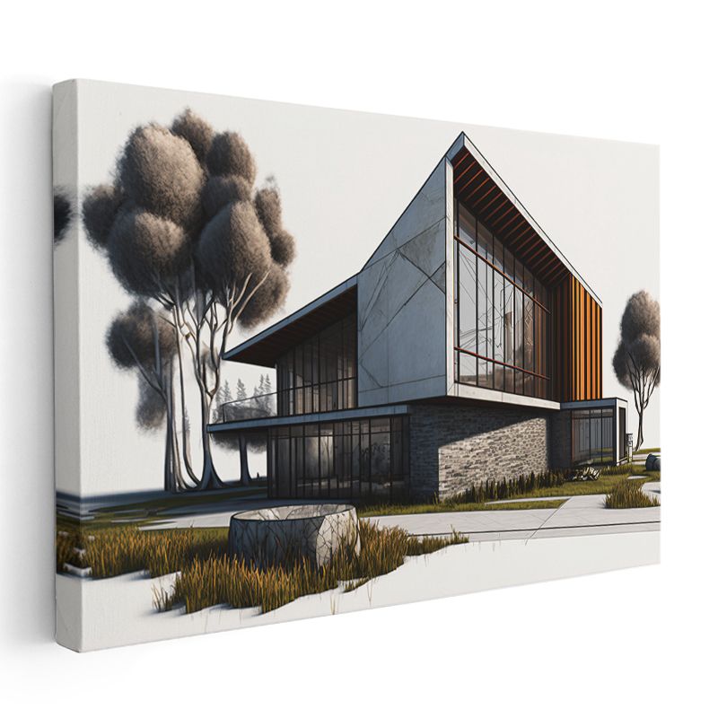 Mimar - Minimalist Ev Tasarımı Kanvas Tablo