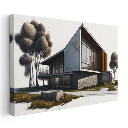 Mimar - Minimalist Ev Tasarımı Kanvas Tablo