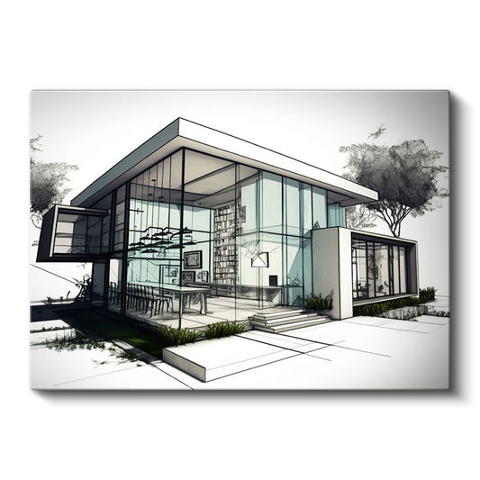 Mimar - Cam Cepheli Modern Yapı Kanvas Tablo