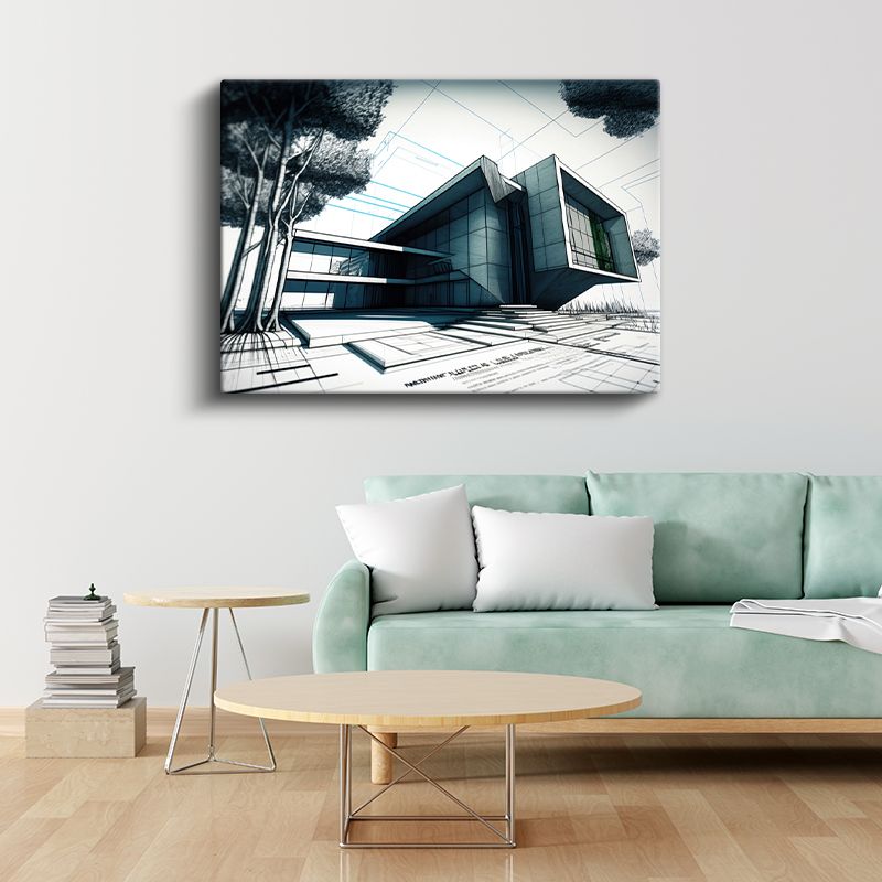 Mimar - Geometrik Tasarım Konsepti Kanvas Tablo