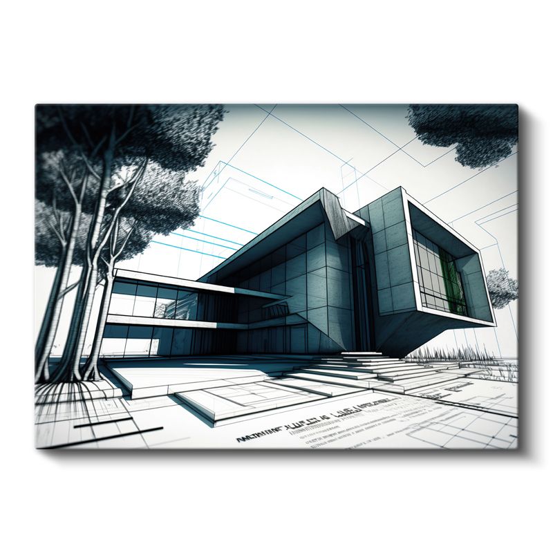 Mimar - Geometrik Tasarım Konsepti Kanvas Tablo