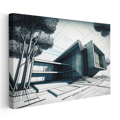 Mimar - Geometrik Tasarım Konsepti Kanvas Tablo