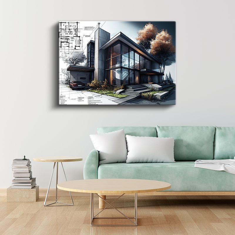Mimar - Detaylı Proje ve Plan Çizimi Kanvas Tablo