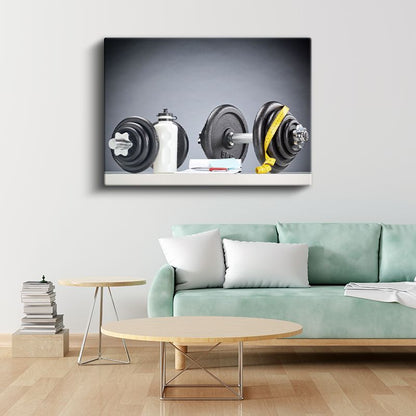Spor Danışmanı - Fitness Ekipmanları Kanvas Tablo