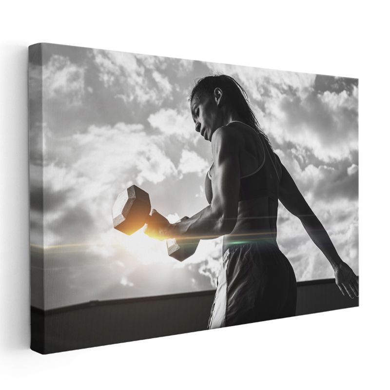 Fitness Koçu - Güneş Işığında Antrenman Kanvas Tablo