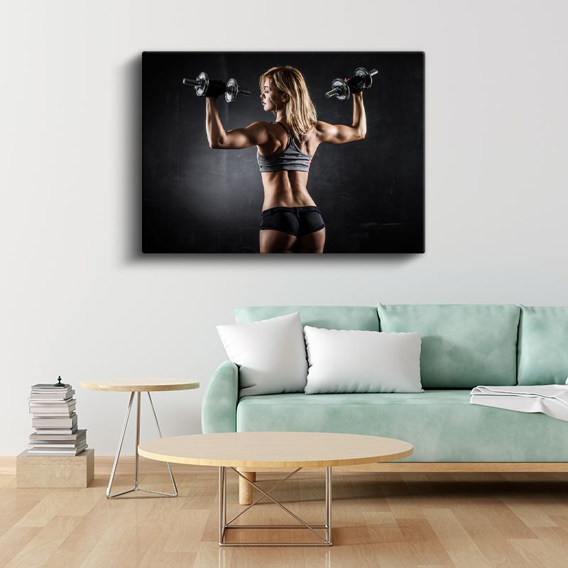 Spor Eğitmeni - Omuz Kası Çalışması Kanvas Tablo