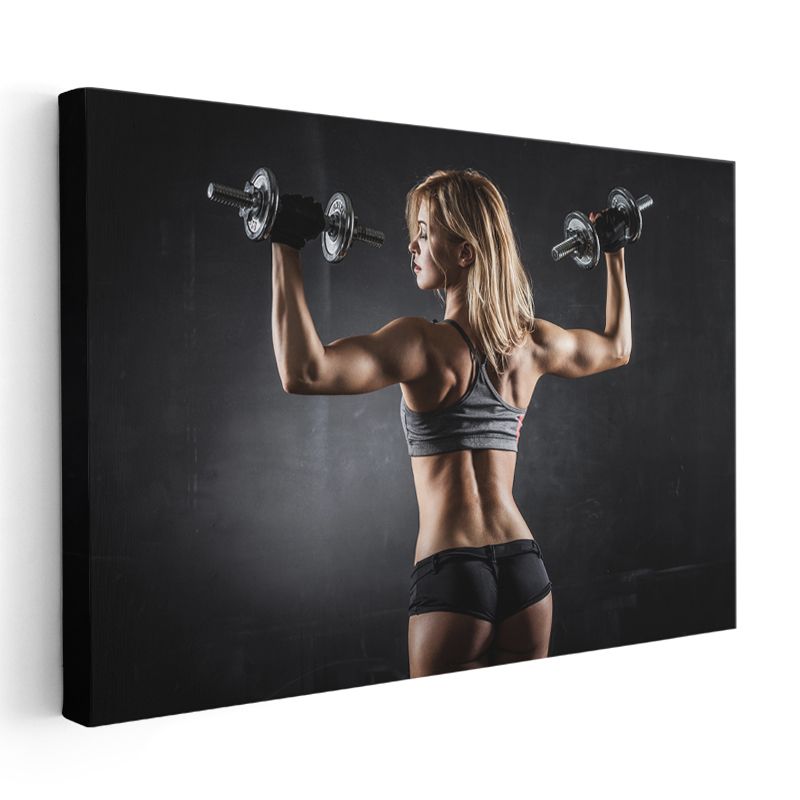 Spor Eğitmeni - Omuz Kası Çalışması Kanvas Tablo