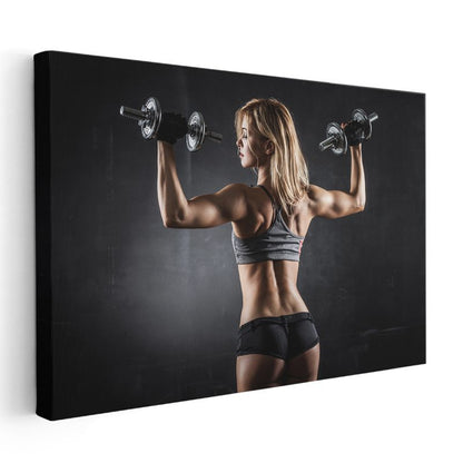 Spor Eğitmeni - Omuz Kası Çalışması Kanvas Tablo