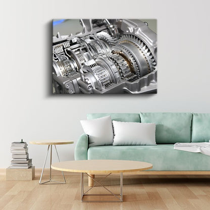 Otomotiv Tamircisi - Şanzıman Dişli Sistemi Kanvas Tablo