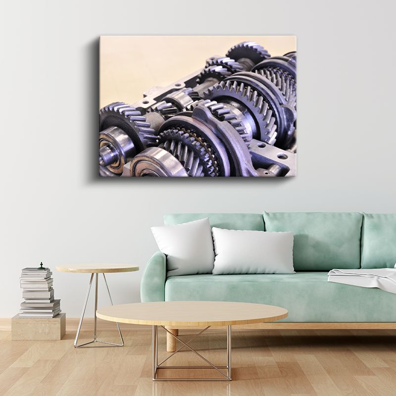 Otomotiv Mekaniği - Vites Kutusu Dişli Mekanizması Kanvas Tablo