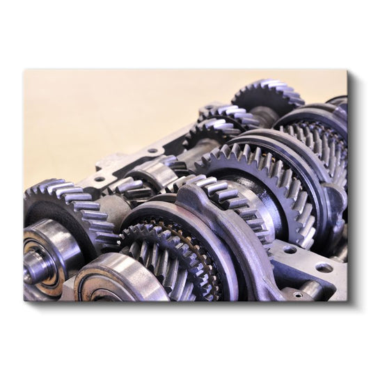 Otomotiv Mekaniği - Vites Kutusu Dişli Mekanizması Kanvas Tablo