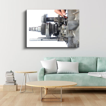 Otomotiv Tamircisi - Şanzıman Montaj Tekniği Kanvas Tablo