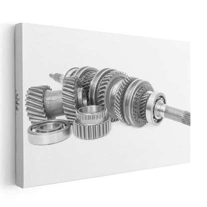 Otomotiv Mekaniği - Transmisyon Sistemi Parçaları Kanvas Tablo