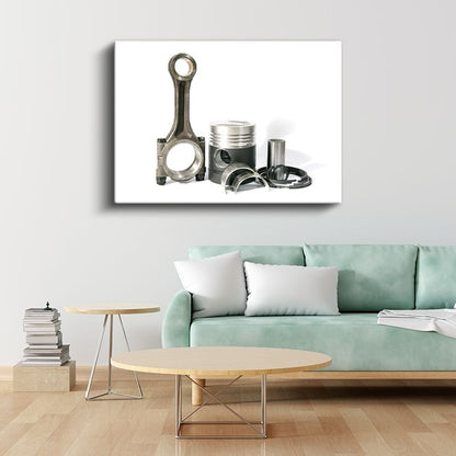 Motor Teknisyeni - Piston ve Biyel Kolu Sistemi Kanvas Tablo