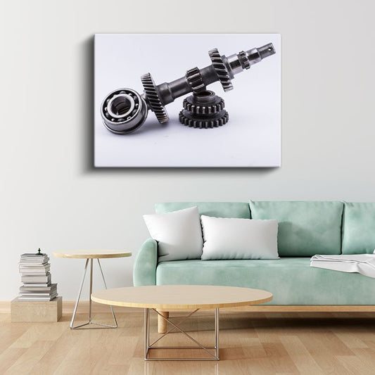 Otomotiv Mühendisi - Şanzıman Mili ve Dişlileri Kanvas Tablo