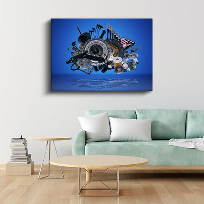 Otomotiv Tamircisi - Yedek Parça Koleksiyonu Kanvas Tablo