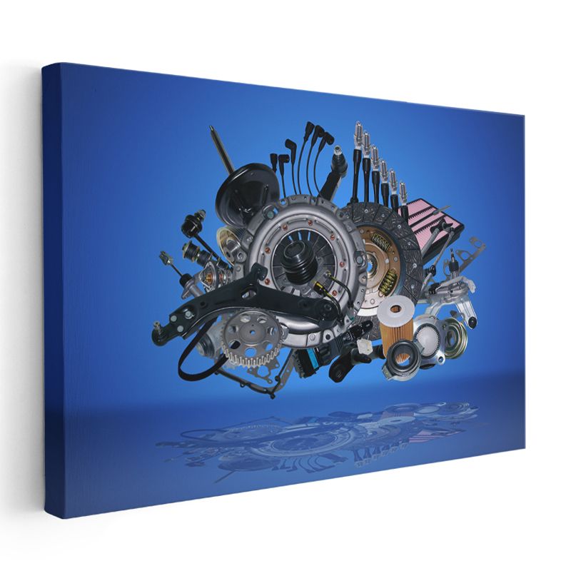 Otomotiv Tamircisi - Yedek Parça Koleksiyonu Kanvas Tablo
