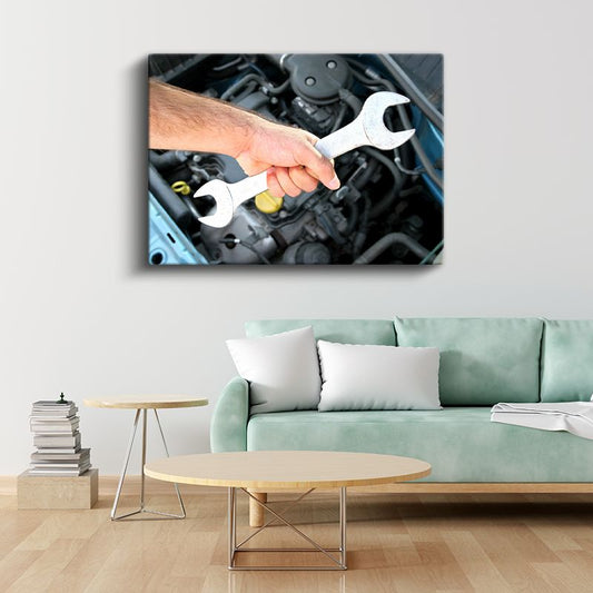Oto Tamircisi - Motor Bakım Ustası Kanvas Tablo