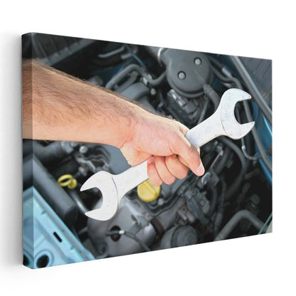 Oto Tamircisi - Motor Bakım Ustası Kanvas Tablo