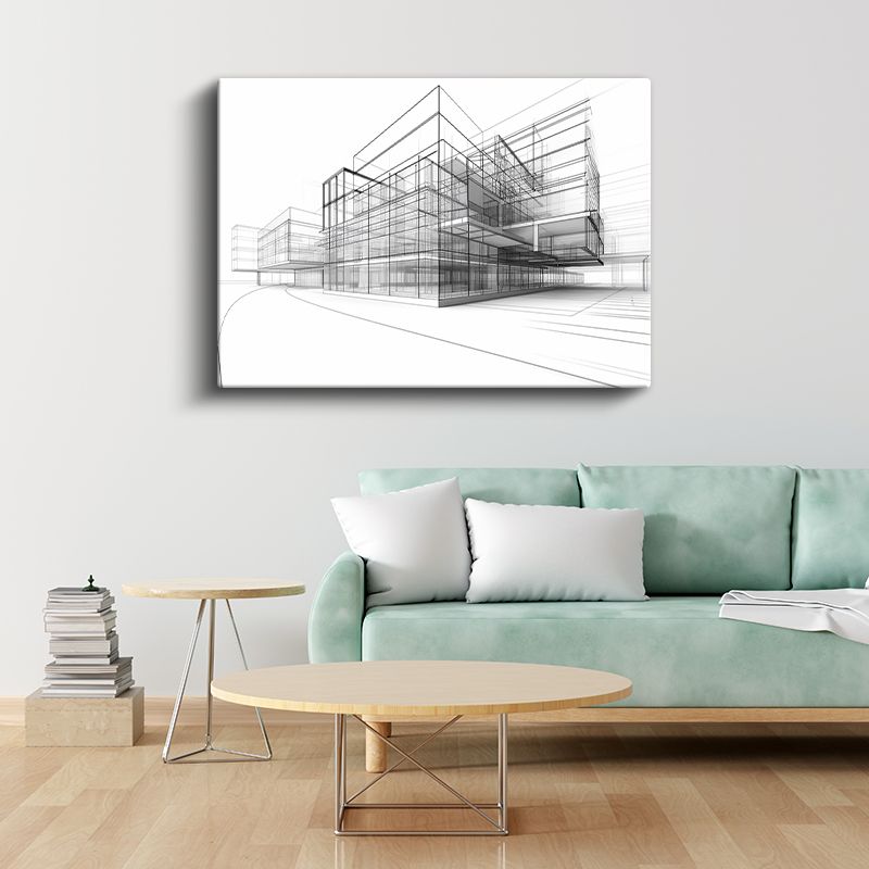 Mimar - Modern Tasarım Çizimleri Kanvas Tablo