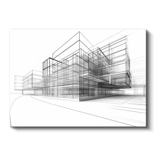 Mimar - Modern Tasarım Çizimleri Kanvas Tablo
