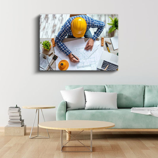 İnşaat Mühendisi - Proje Tasarım Süreci Kanvas Tablo
