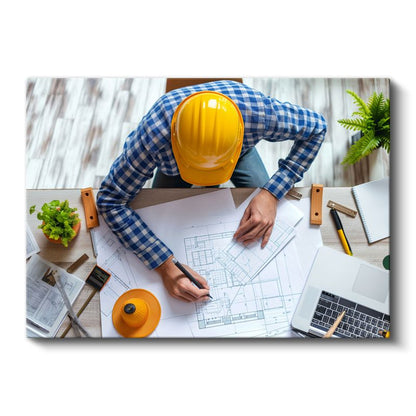 İnşaat Mühendisi - Proje Tasarım Süreci Kanvas Tablo