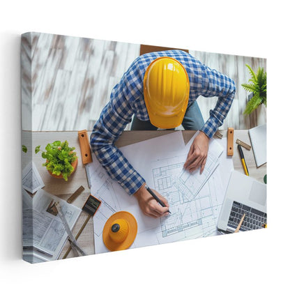 İnşaat Mühendisi - Proje Tasarım Süreci Kanvas Tablo