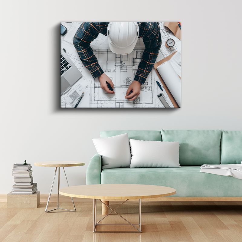 Mimar - Yapı Planı Detaylandırma Kanvas Tablo