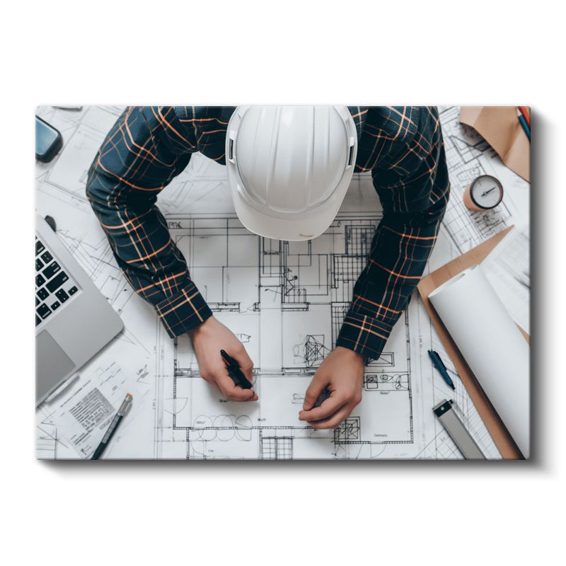 Mimar - Yapı Planı Detaylandırma Kanvas Tablo