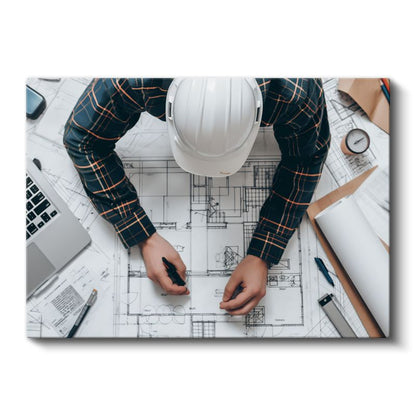 Mimar - Yapı Planı Detaylandırma Kanvas Tablo