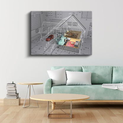 Mimar - Fonksiyonel Modern Konut Mimarisi Kanvas Tablo