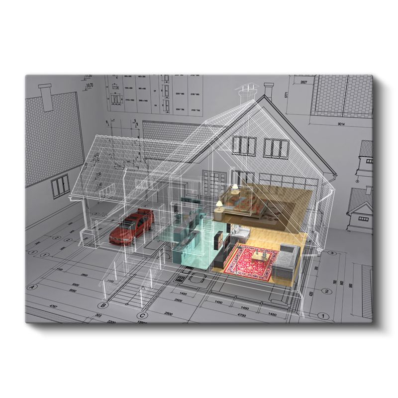 Mimar - Fonksiyonel Modern Konut Mimarisi Kanvas Tablo