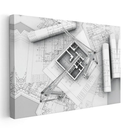 Teknik Çizer - Mimari Plan Detaylandırma Kanvas Tablo