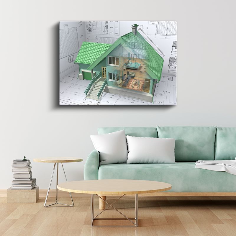 Mimar - Detaylı 3D Ev Tasarımı ve Sanal Gerçeklik Kanvas Tablo
