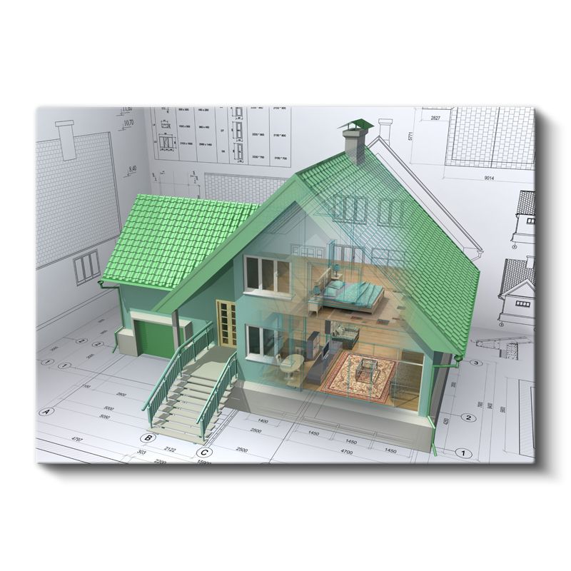 Mimar - Detaylı 3D Ev Tasarımı ve Sanal Gerçeklik Kanvas Tablo