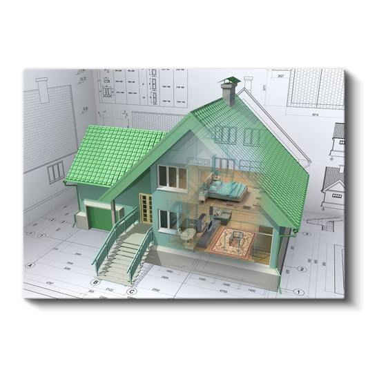 Mimar - Detaylı 3D Ev Tasarımı ve Sanal Gerçeklik Kanvas Tablo