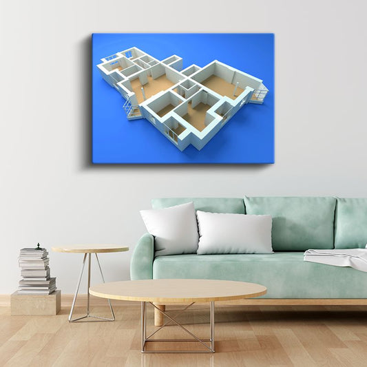 İç Mimar - Daire Yerleşim Planı Kanvas Tablo