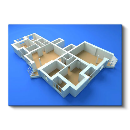 İç Mimar - Daire Yerleşim Planı Kanvas Tablo
