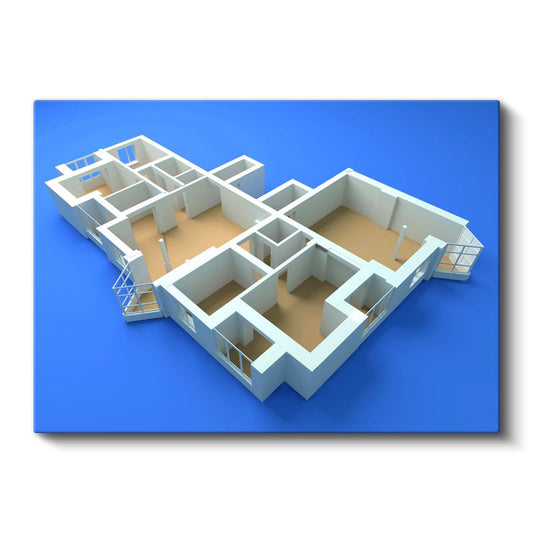 İç Mimar - Daire Yerleşim Planı Kanvas Tablo