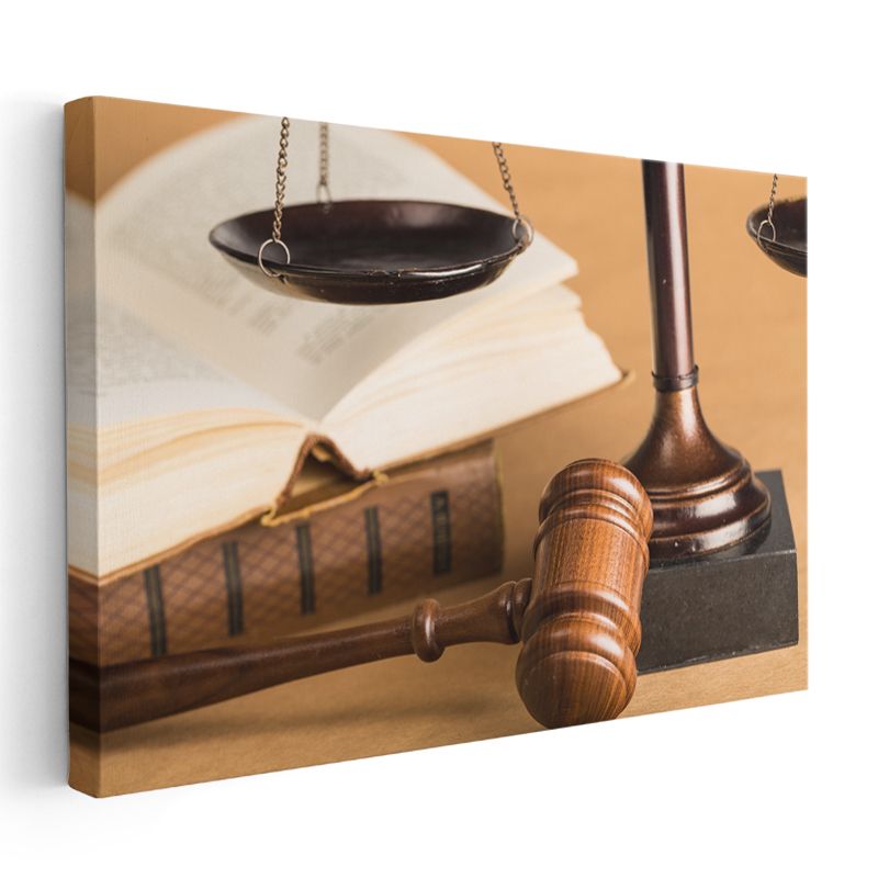 Avukat - Adalet Terazisi ve Hukuk Kitabı Kanvas Tablo